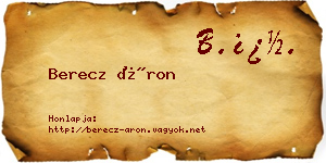 Berecz Áron névjegykártya