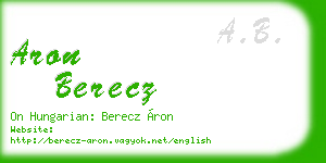 aron berecz business card